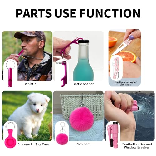 Image of Araafur Wristlet Keychain Set with Wallet Card Holder and Pom pom Airtag Keychain Accessories for Women