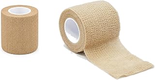 Self Adhesive Bandage Wrap, 2 Pack 2 Inch x 5 Yards Cohesive Tape, Elastic Medical Wrap for Sports Injury, Athletic Training, First Aid, Animals (Skin Color)