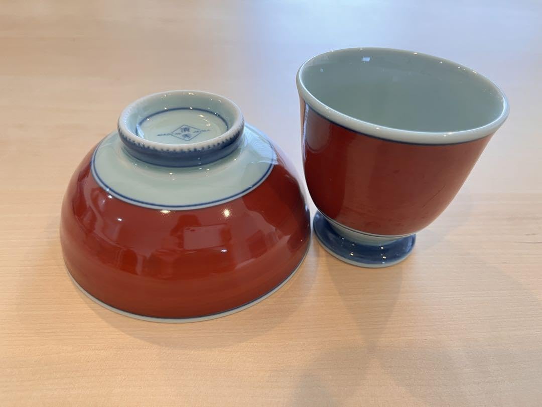 Amazon.co.jp: 有田焼 清秀窯 染錦 伊万里 花紋 お茶碗 湯呑み