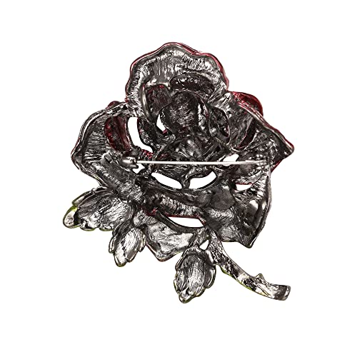 Image of BriLove Women's Austrian Crystal Rhinestones Rose Flower Brooch Pin for Party Prom
