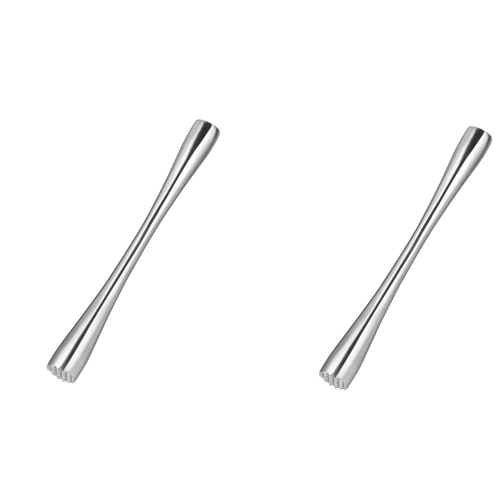 Bloepum 2X Cocktail Muddler Stainless Steel Lemon Masher Cocktail Muddler Ice Masher for Fresh Fruit Spice Ice Bars Tools 26 cm