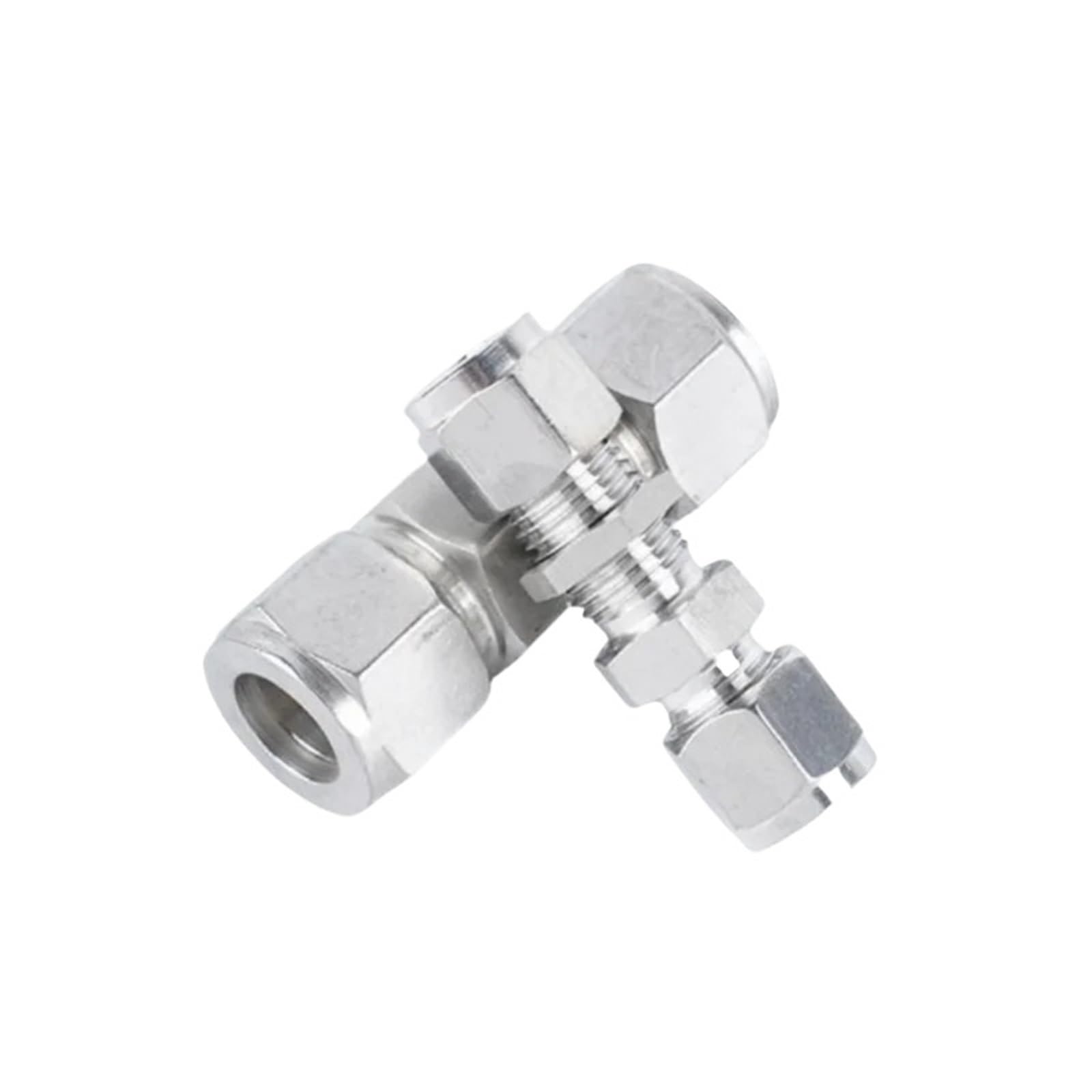 Adaptador de conector de mamparo de unión recta de acero inoxidable 304 con doble casquillo hidráulico (6,35 mm)