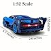 Lmoy 1:32 Scale Bugatti Chiron Vision Grand Turismo (GT) Zinc Alloy Pull Back Die-cast Model Car Toy Collection with Light & Sound (Blue)
