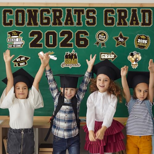 Imanes decorativos graduación 2026 25 piezas negro miniatura 5