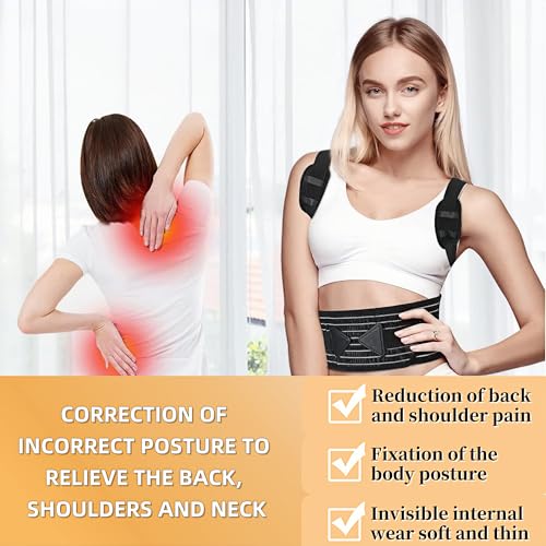 Aollop Posture Corrector Men and Women - Back Brace Back Support Belt with Breathable Adjustable Elastic Bands Back Straightener Improve Lumbar Support Belt Lower Back Pain Relief (S, Waist 27'-34') - Image 6