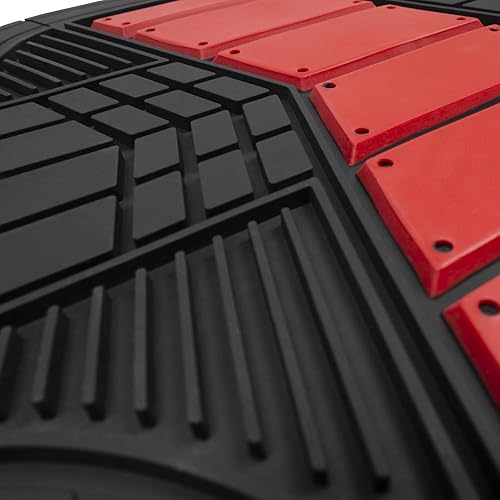 Miniatura 10 de BDK AutoSport Juego completo de fundas protectoras para asientos (2 delanteros, 1 doble) con alfombrillas de goma resistentes para todo tipo de