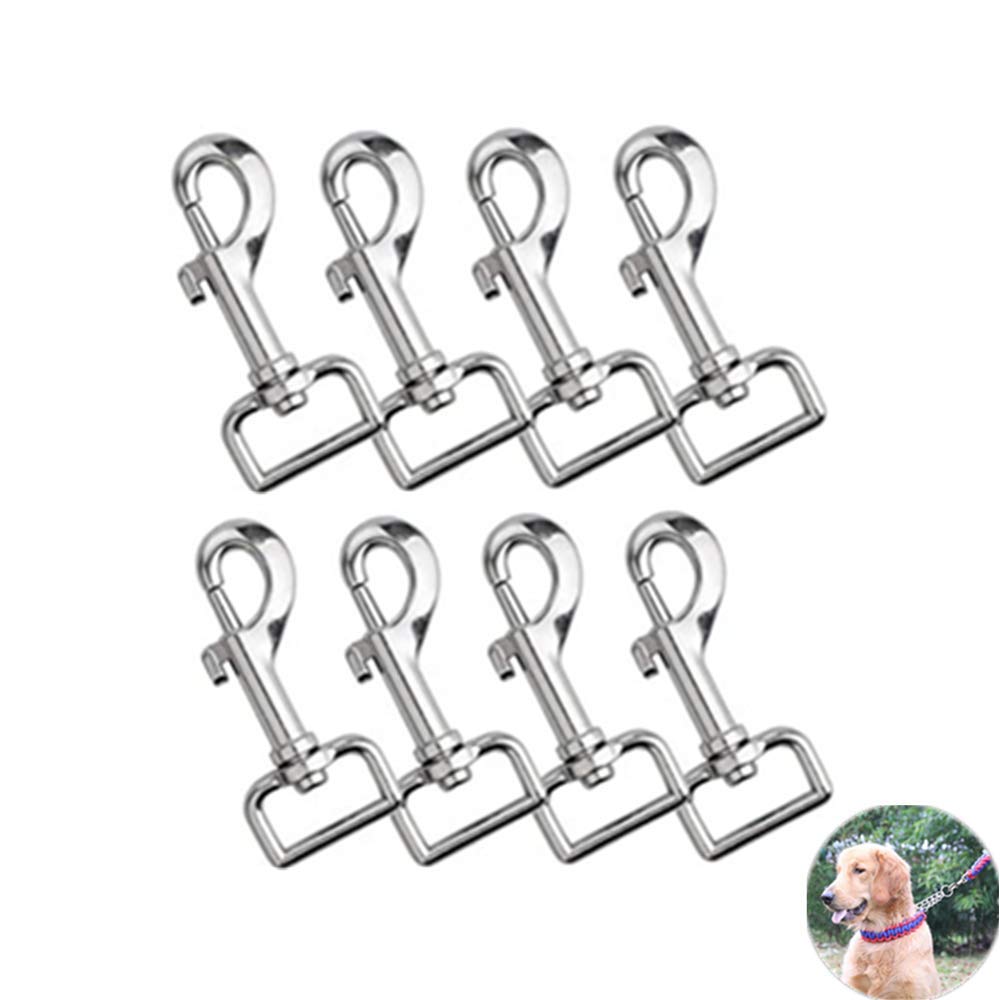 WYSUMMER8Pcs Trigger Clips Heavy Duty 360°Swivel Snap Hooks Dog Clip Hook Spring Loaded Clip for Pet Buckle Keyring Home Outdoor Camping Picnic, 4 Sizes (Square Shape)