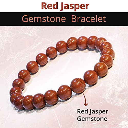 Image of ANAYA AGATE Healing Crystal Bracelet for Women and Men - 8mm Round Beaded Bracelet for Men and Women - Unisex Stretchy Gemstone Bracelet for Healing and Protection