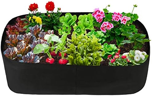 Pannow Fabric Raised Planting Bed, Garden Grow Bags Herb Flower Vegetable Plants Bed Rectangle Planter for Plants Flowers and Vegetables (2ft x 4ft)