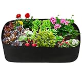 Pannow Fabric Raised Planting Bed, Garden Grow Bags Herb Flower Vegetable Plants Bed Rectangle Plant