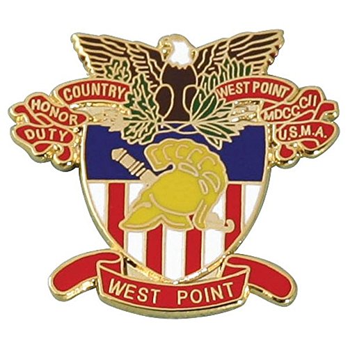 Mitchell Proffitt West Point Crest Lapel Pin, Red White Blue, 1 inch