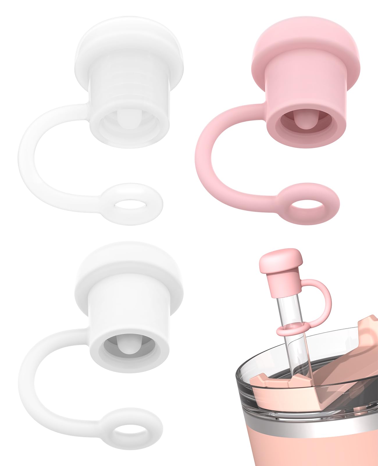 Photo 1 of Adjustable Straw Cover for Stanley, Simple Modern, Owala, Yeti, Hydro Flask, Reduce, Hydrapeak, Meoky, MaxBase, Beast, Marrs, Suitable for All Brand of 6mm-10mm Diameter Straw, Dishwasher safe 3-Colors