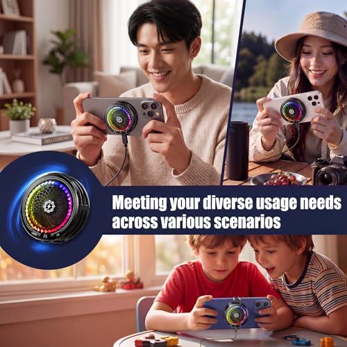 Image of MOBILIFE Phone Cooler, 15W Magnetic Mobile Cooler for Gaming, Instant Cooling Fan with Semiconductor Technology, 5 Cooling Modes, RGB Lighting, Gaming Cooler for Smartphones