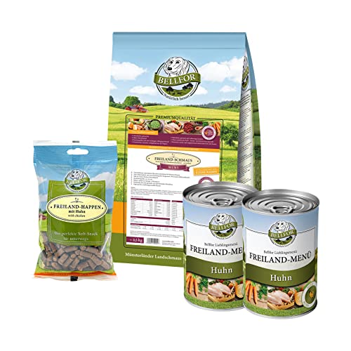 Bellfor Bolonka Futter Set, ohne Getreide, glutenfrei, Ohne synthetische Farb-, Aroma- und Konservierungsstoffe 3,5 kg