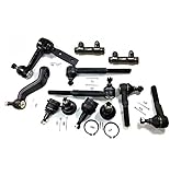 12 Pc Suspension Kit Adjusting Sleeves Inner & Outer Tie Rod Ends Upper & Lower Ball Joints Idler &...