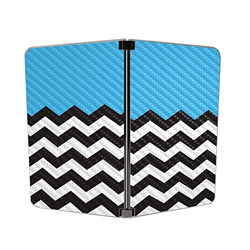 Image of MIGHTY SKINS MightySkins Carbon Fiber Skin for Microsoft Surface Duo - Baby Blue Chevron | Protective, Durable Textured Carbon Fiber Finish | Easy to Apply | Made in The USA