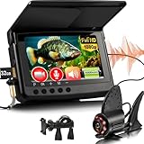 2026 𝐍𝐄𝐖 [Audio+Video Record] HD1080P Ice Fishing Camera w/DVR 32GB, 10000mAh, 5'' OLED, Ice Fishing Camera Underwater Portable Fish Finder Fishing Gift for Men, IR, Boat and Ice Fishing, 65FT