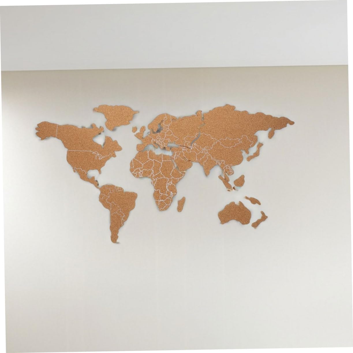 Map Corkboard Decorative Cork Board World Map Wall Sticky Cork Board Decor for Office