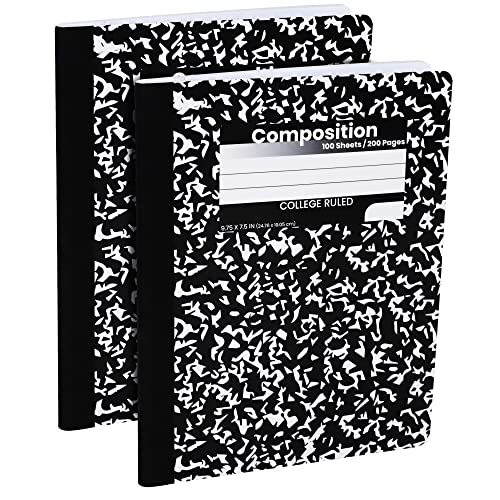 Carnets d'étudiant lignés dotés d'une couverture rigide marbre protectrice - 2