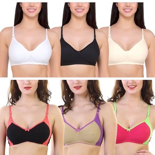 Image of SkyBeauty Premium Women's Non Padded & Lightly Padded Every Day Bra Multi-Pack