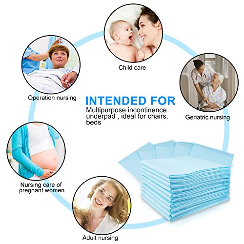 Baby Disposable Changing Pad, 100Pack Soft Waterproof Mat, Portable Diaper Changing Table & Mat, Leak-Proof Breathable Underpads Mattress Play Pad Sheet Protector(13'' 18'') - Thumbnail 5