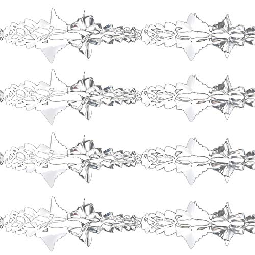 Silver/White Christmas 2 Tone Foil Ceiling Decorations - Set 4 15cm x 2.7M Garlands