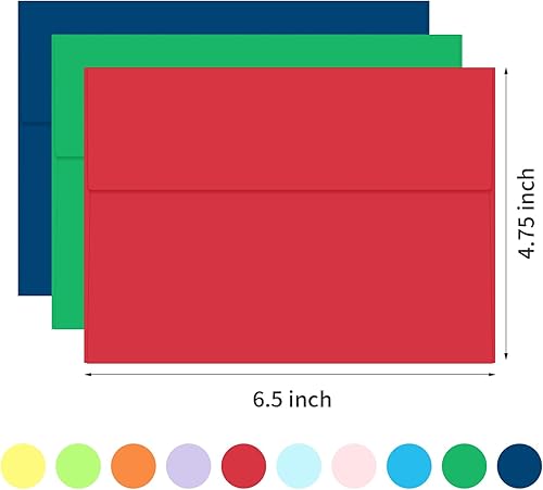 Miniatura 2 de Paquete de 24 sobres coloridos de 4 x 6 pulgadas y tarjetas en blanco, paquete de 24 tarjetas de 4 x 6, sobres de invitación A6 autosellados para