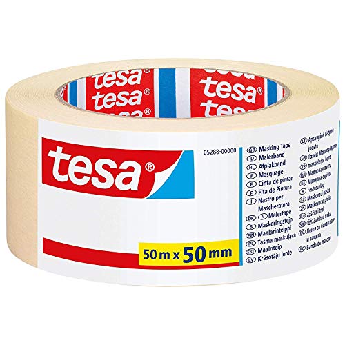 Ruban de masquage beige TESA 50mm 50m adhesif peinture mur