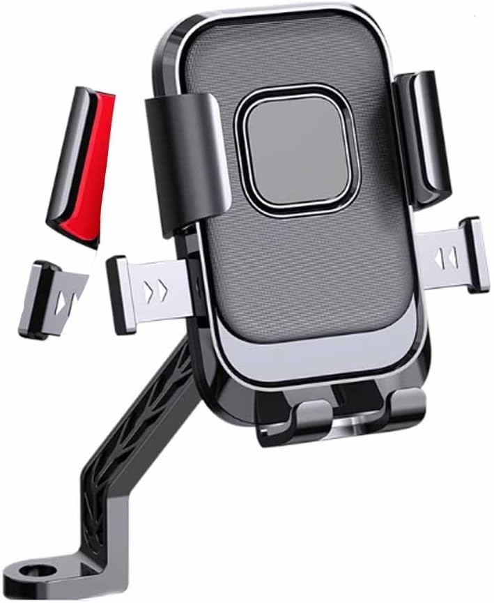 Motorcycle Phone Mount Holder for Honda Gold Wing Tour 50th Anniversary 2025 Cell Phone Holder Bike Holder Clamp Anti-Shake Handlebar Cradle,Rearviewmirror-Red