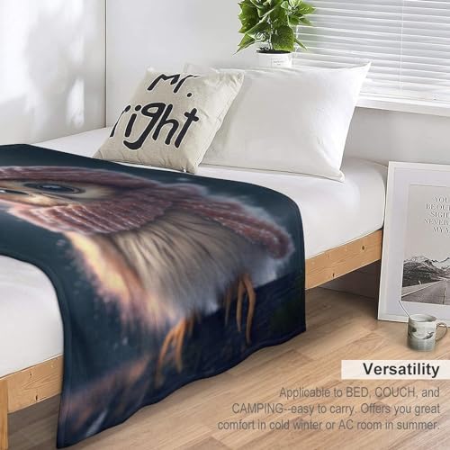Couverture hibou moelleuse pour vos soirées cocooning sur le sofa