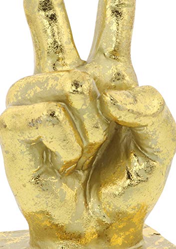 Cosmoliving By Cosmopolitan Polystone Hands Sculpture, Set Of 3 7", 7", 6"H, Gold #TOP6