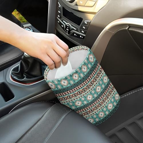 Image of Tribal Aztec Car Trash Can Collapsible Portable Car Garbage Bin for Car Front Seat, Back Seat, Floor, Headrest Rubbish Bin