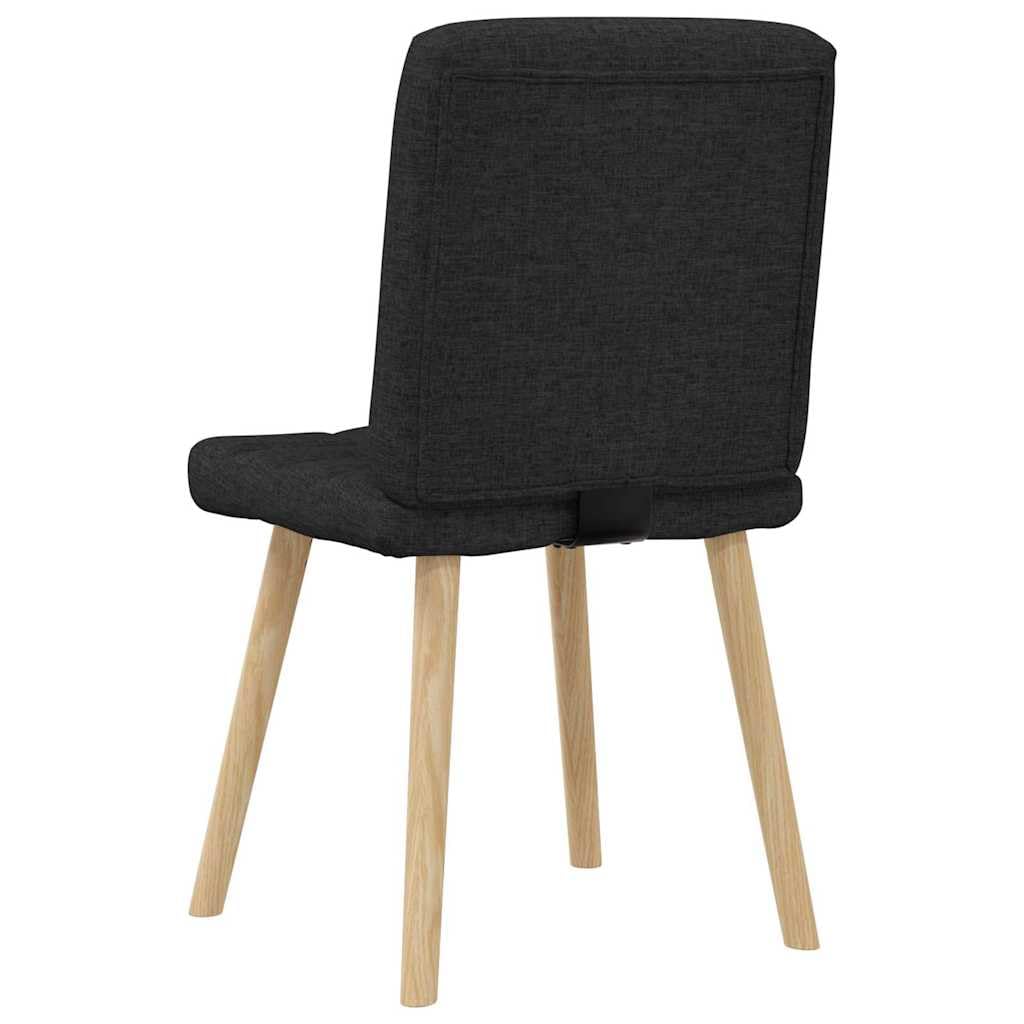 Juego de 6 sillas de comedor de tela negra acolchada con espuma para asiento y respaldo, estructura de metal y madera, ergonómica, estable, para cocina, salón, comedor, oficina, sala de espera