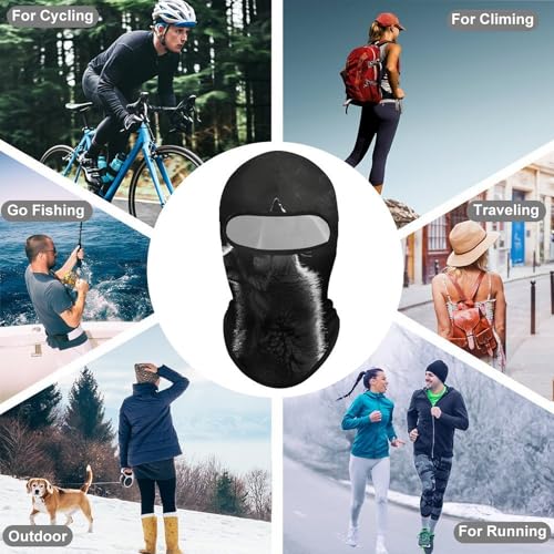 Balaclava con Diseño de Lobo Mirando a la Luna para Hombres y Mujeres, Máscara Facial Antisolar Transpirable para Cabeza Completa para Senderismo, Ciclismo, Correr, Conducción miniatura 6