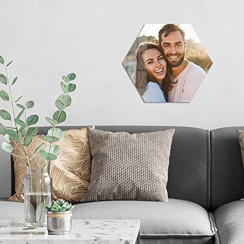 DEQORI Gepersonaliseerde glasafbeelding | eigen foto op echt glas | zeshoekig eendelig 40x35 cm | Foto cadeau | Wandafbeelding voor woonkamer, slaapkamer, hal en keuken | individuele wanddecoratie - Afbeelding 4