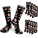 Glohox Custom Photo Pet Socks - Custom Personalized Cat And Dog Tracks Paws Crew Socks with Faces Picture for Husband Women