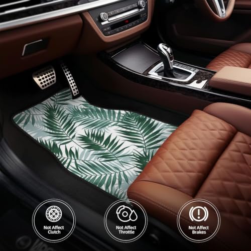 Alfombrillas de coche para viajes de aventura con estampado exótico de hojas de palmera 5
