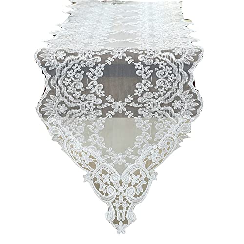 Chemin de table floral romantique en dentelle pour repas de fête