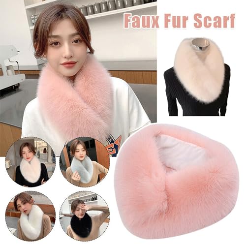 Imitation Fur Scarf,Womens Warm Thicken Solid Collar Scarves,Women Winter Fur Neck Warmer Scarf2