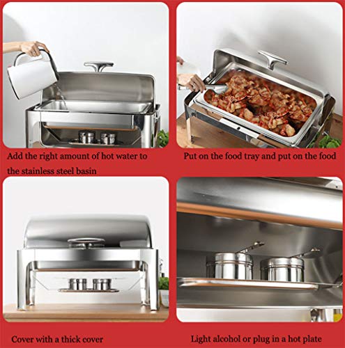 HSBAIS Speisenwärmer Buffetwärmer, 9 Qt Rechteckig Wärmebehälter Edelstahl Chafing Dish mit Deckel für Buffets, Caterer… – Bild 4