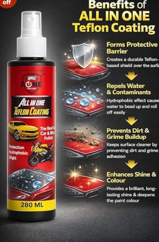 Image of AONE All in One Teflon Coating Car & Bike Polish, Hydrophobic Protection, 280 ML