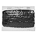 Expo International 2-Row Metallic Stretch Sequin Trim, Versatile Sequins for Crafts, Durable Trim for Costumes, Fashion, and Home Decor, Black, 20-Yard Cut