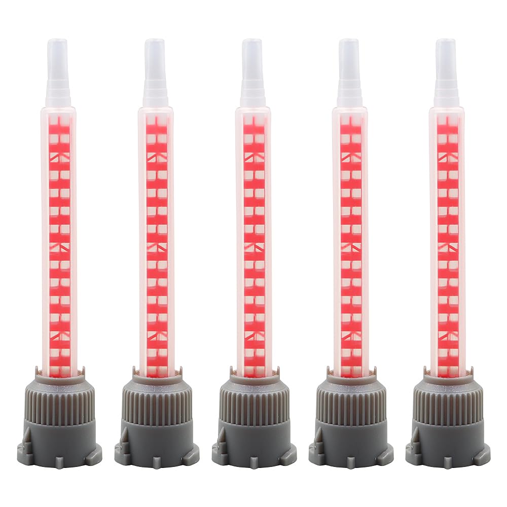 25pcs Mix Nozzles Square Orange Epoxy Adhesive Mixing Nozzle Tip Resin Mixer Adhesive Gun Applicator for 45ml/1.7oz Cartridges10:1Ratio