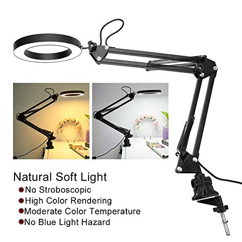 Faltbare LED-Schreibtischlampe, flexible Schwenkarm-Klemmhalterung Eyecare-Tischleuchte USB-Drei-Ton-Schreibtischleuchte… – Bild 3
