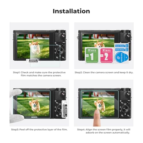 Image of K&F CONCEPT 3pcs Screen Protector Compatible with Sony RX100 VII Digital Camera, Ultra Clear Tempered Glass Screen Protector, Anti Scratch Bubble Free Ultra Resistant