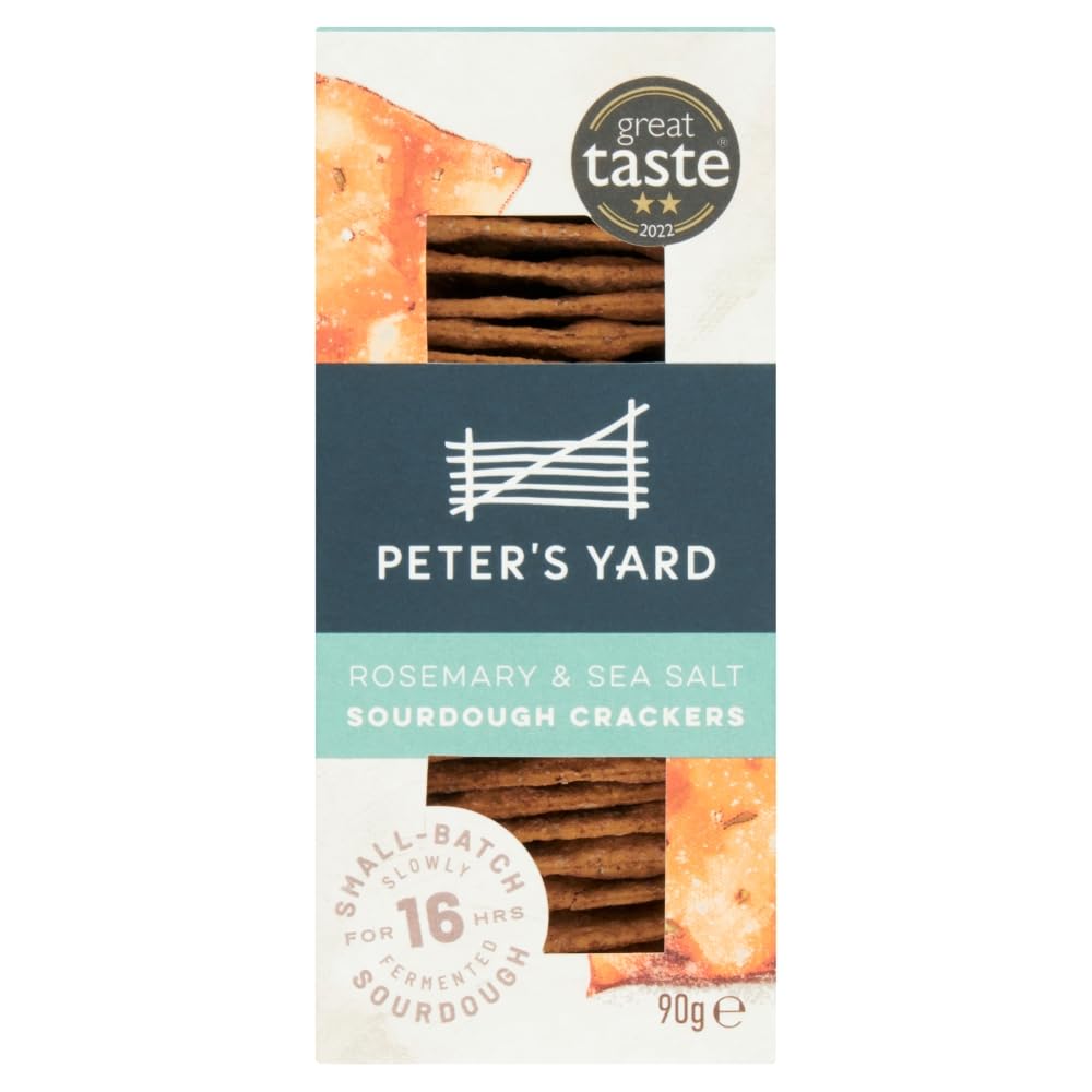 Peter's Yard Rosemary & Sea Salt Sourdough Crackers, 90g