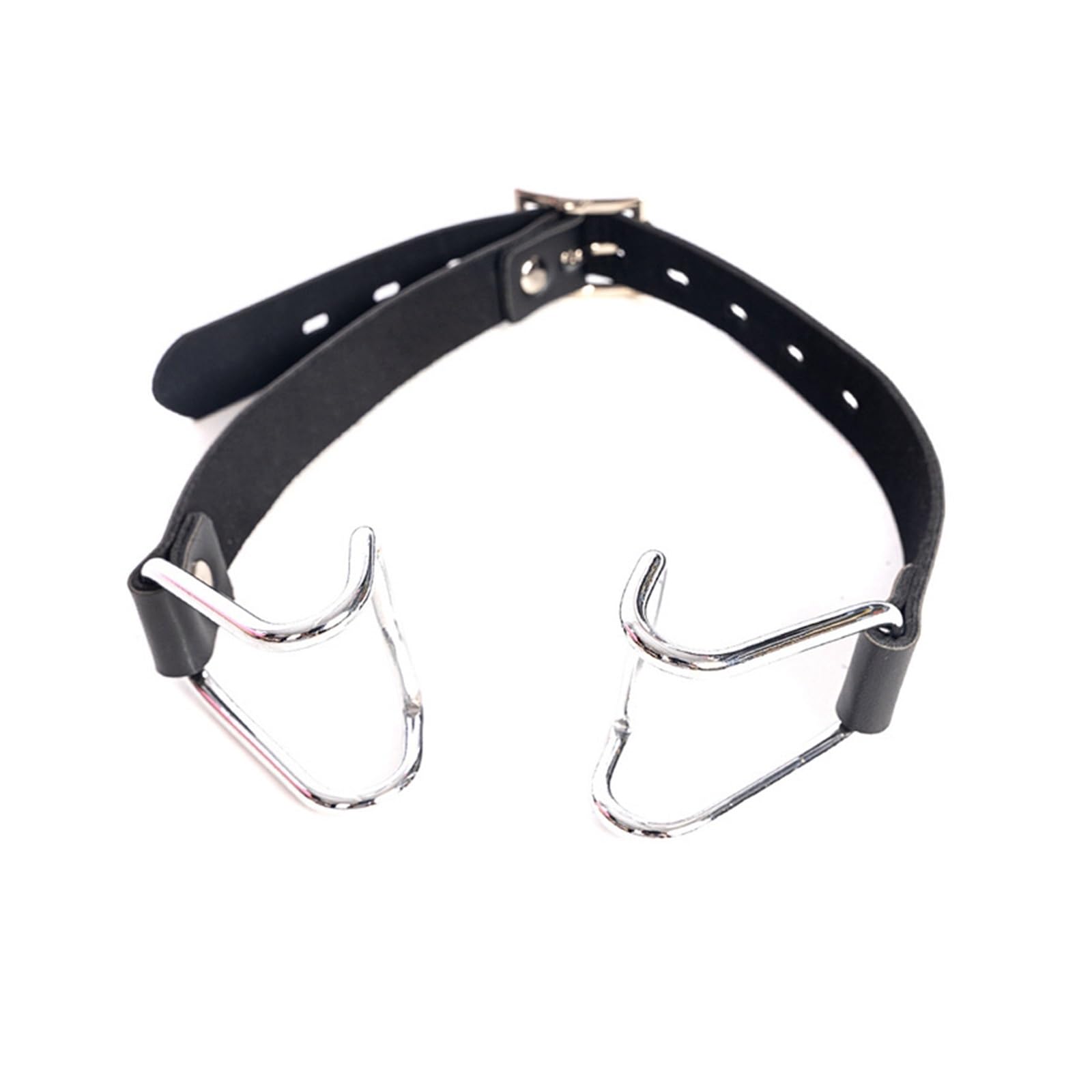 Open Mouth Gag Muzzle Mask Ball/O Ring/Penis Plug/Nose Hook/Blindfold Bondage Leather Head Harness SM Oral Fixation Oral Sex Toy (Color : 7)