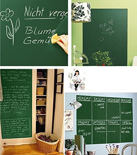 Amao Self-Adhesive Wallpaper Removable Blackboard Chalkboard Wall Sticker For Home Office & Decor 17.7" X 78.7"-Green #TOP2