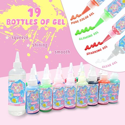Image of Magic Squishy Elf Water Toy kit, Aqua Water Fairy Kit with 19 Color, 300ml Clear Gel, 18 Shape Molds, DIY Magic Gel Art Crafts Kit for Kids Birthday Gift