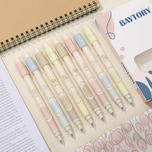 BAYTORY 8 Pcs Fidget Spinning Gel Pens 0.5mm Tinta Negra miniatura 6